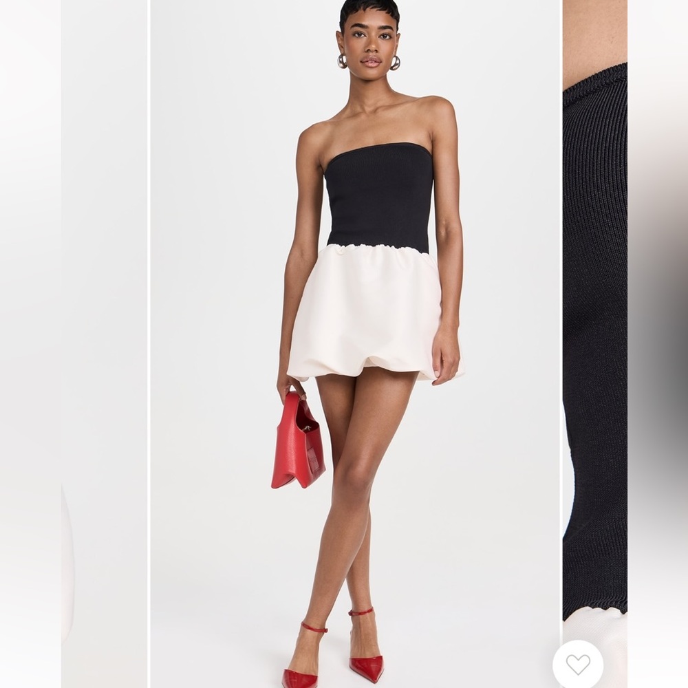 Endless Rose Black & White Strapless Mini Dress
